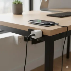 Illustration 6: An illustration of a high-speed wall adapter and long cable used for a phone charger desk power supply.